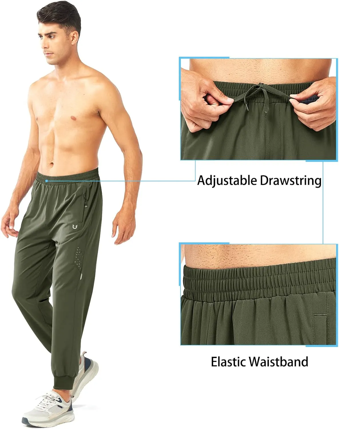 NORTHYARD Men's Athletic Running Pants Lightweight Workout Joggers Quick Dry Gym Sweatpants Active Sports Track Training