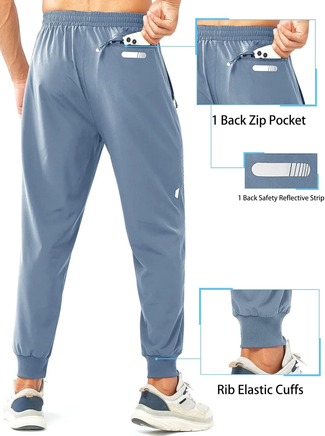 NORTHYARD Men's Athletic Running Pants Lightweight Workout Joggers Quick Dry Gym Sweatpants Active Sports Track Training
