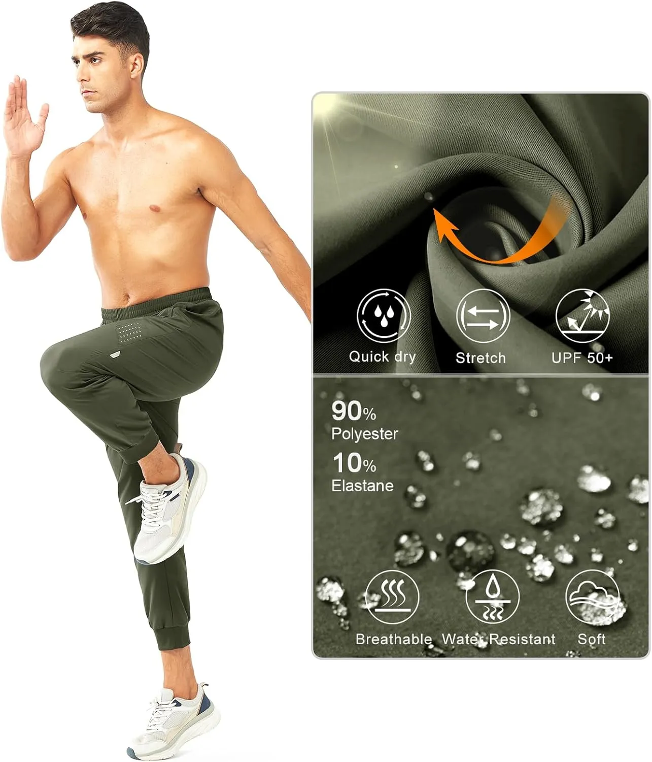 NORTHYARD Men's Athletic Running Pants Lightweight Workout Joggers Quick Dry Gym Sweatpants Active Sports Track Training