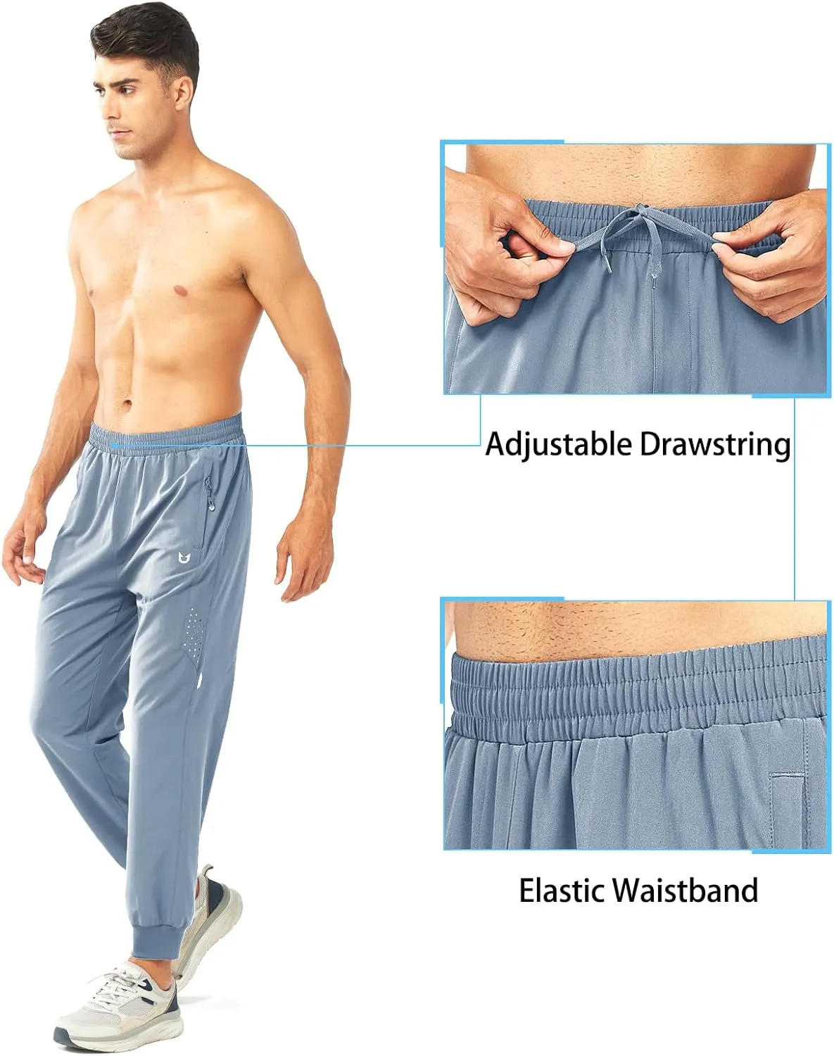 NORTHYARD Men's Athletic Running Pants Lightweight Workout Joggers Quick Dry Gym Sweatpants Active Sports Track Training