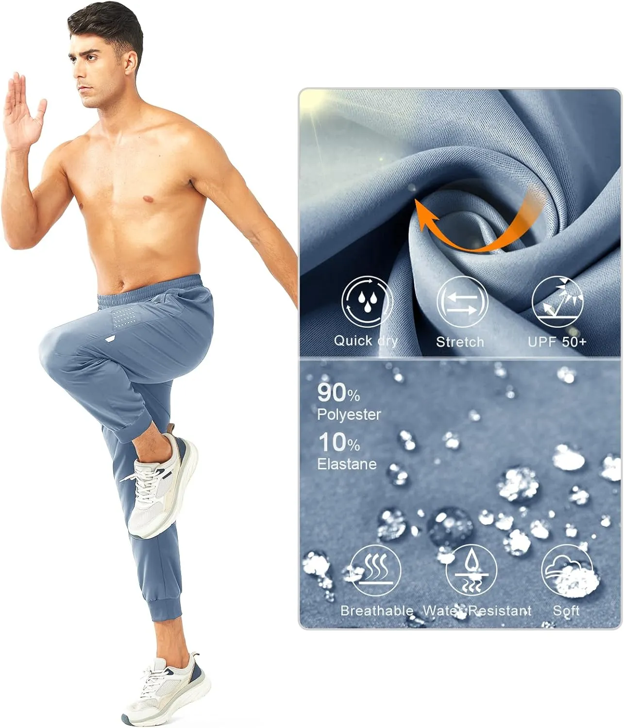 NORTHYARD Men's Athletic Running Pants Lightweight Workout Joggers Quick Dry Gym Sweatpants Active Sports Track Training