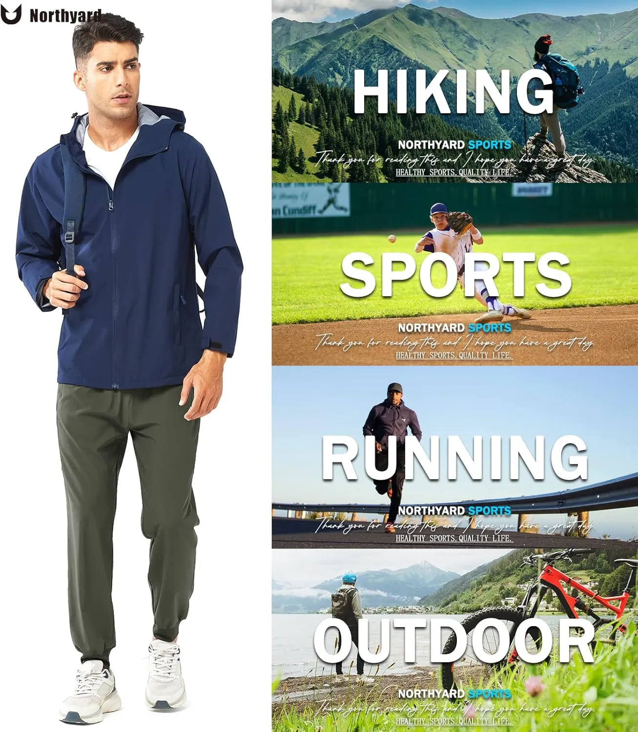 NORTHYARD Men's Athletic Running Pants Lightweight Workout Joggers Quick Dry Gym Sweatpants Active Sports Track Training