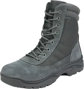 NORTIV 8 Men's Military Tactical Work Boots Side Zipper Leather Motorcycle Combat Boots Trooper(6-8 Inches)
