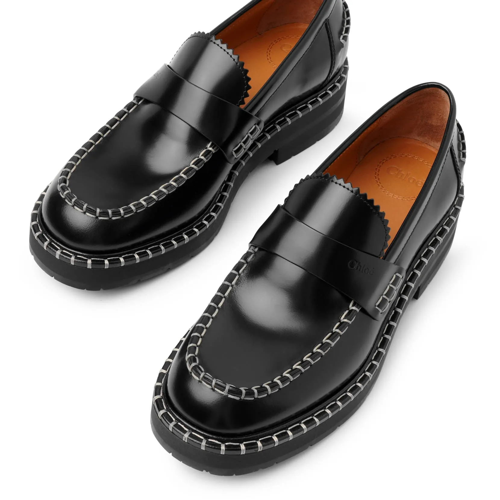 Noua black leather loafers