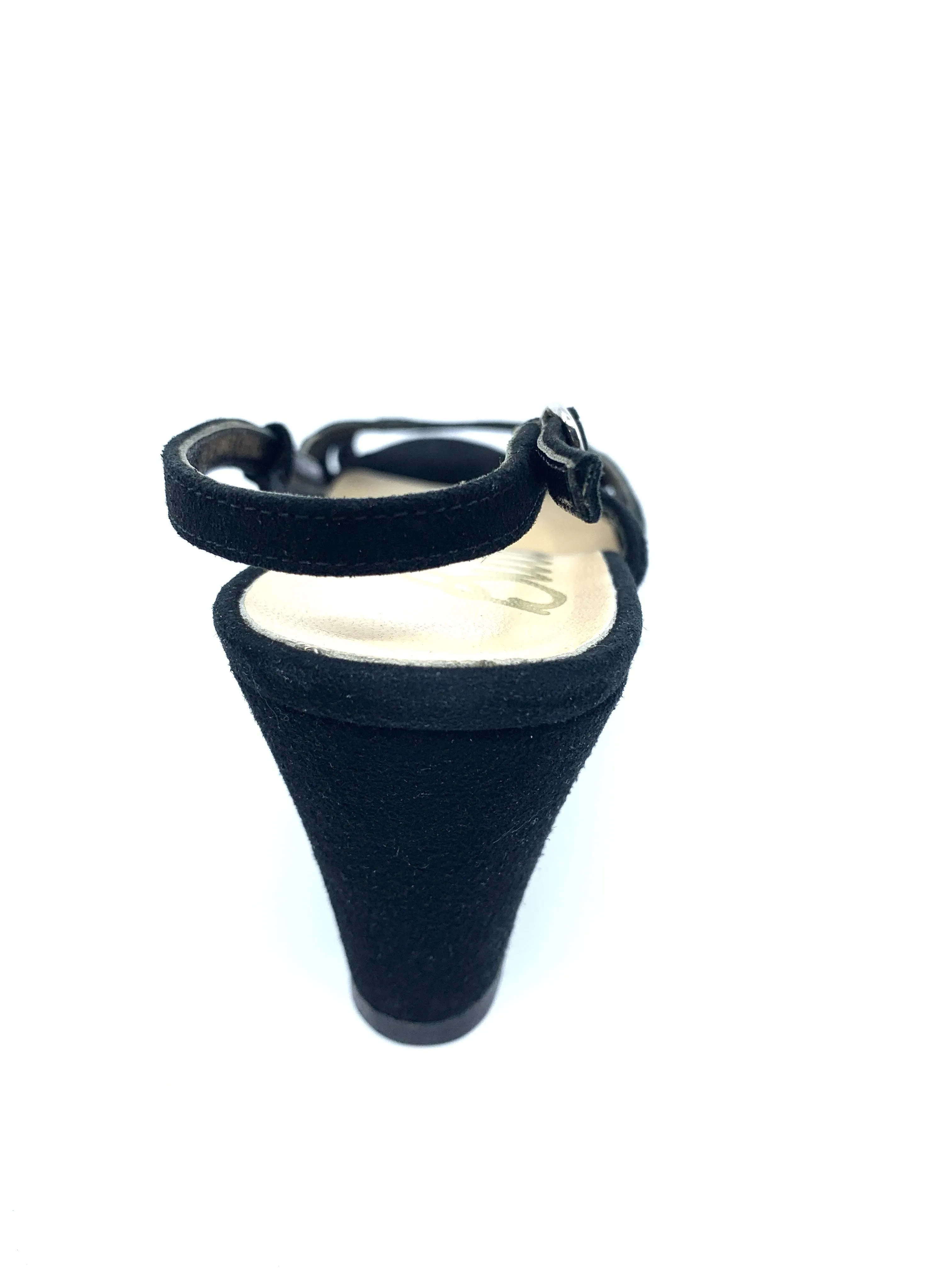 Pirro Black Suede Butter Wedge Sandals