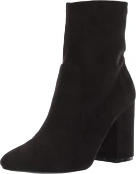 Steve Madden Revolution Bootie Block Heeled Pointed Toe Ankle Boots Black Suede