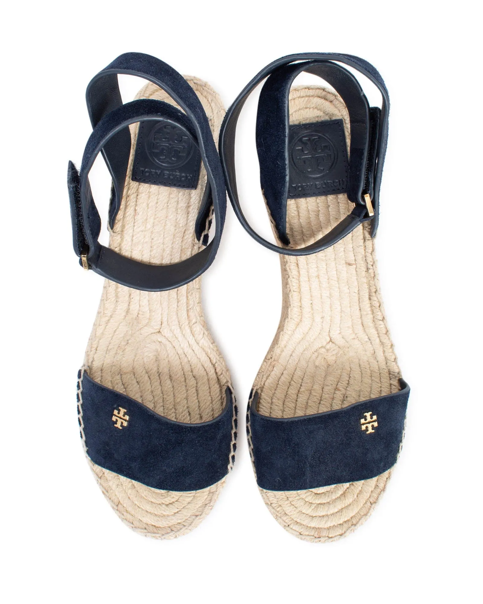 Suede Strap Espadrille Wedges