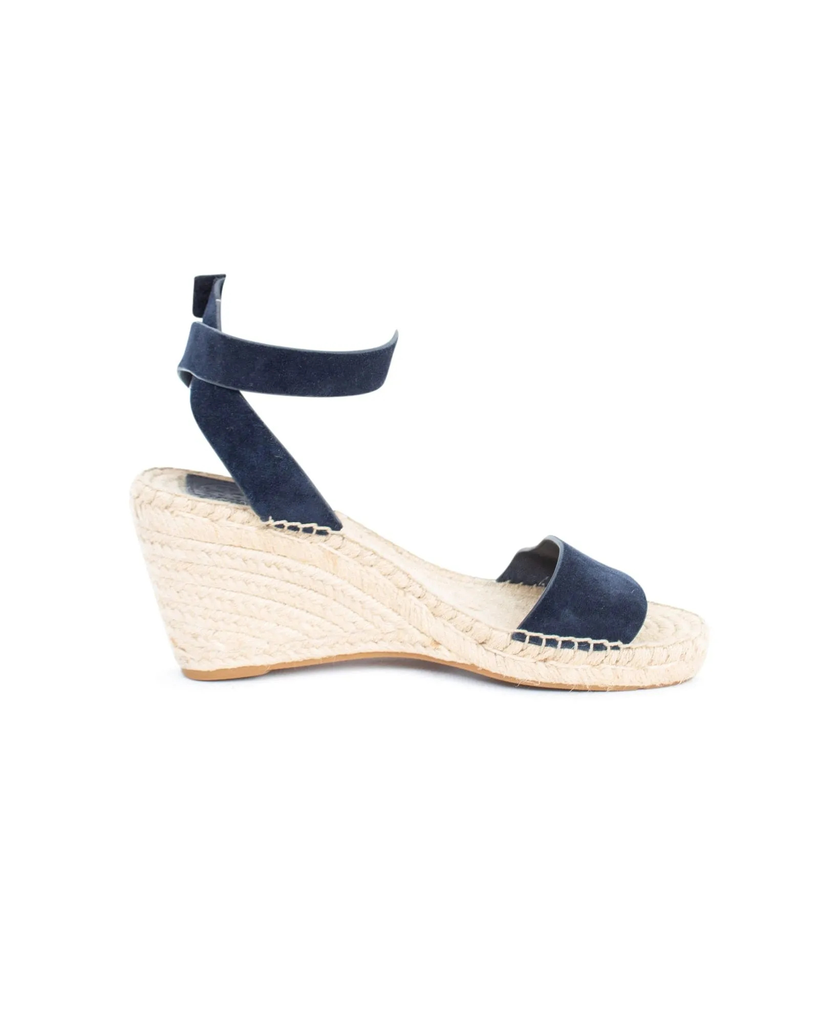 Suede Strap Espadrille Wedges