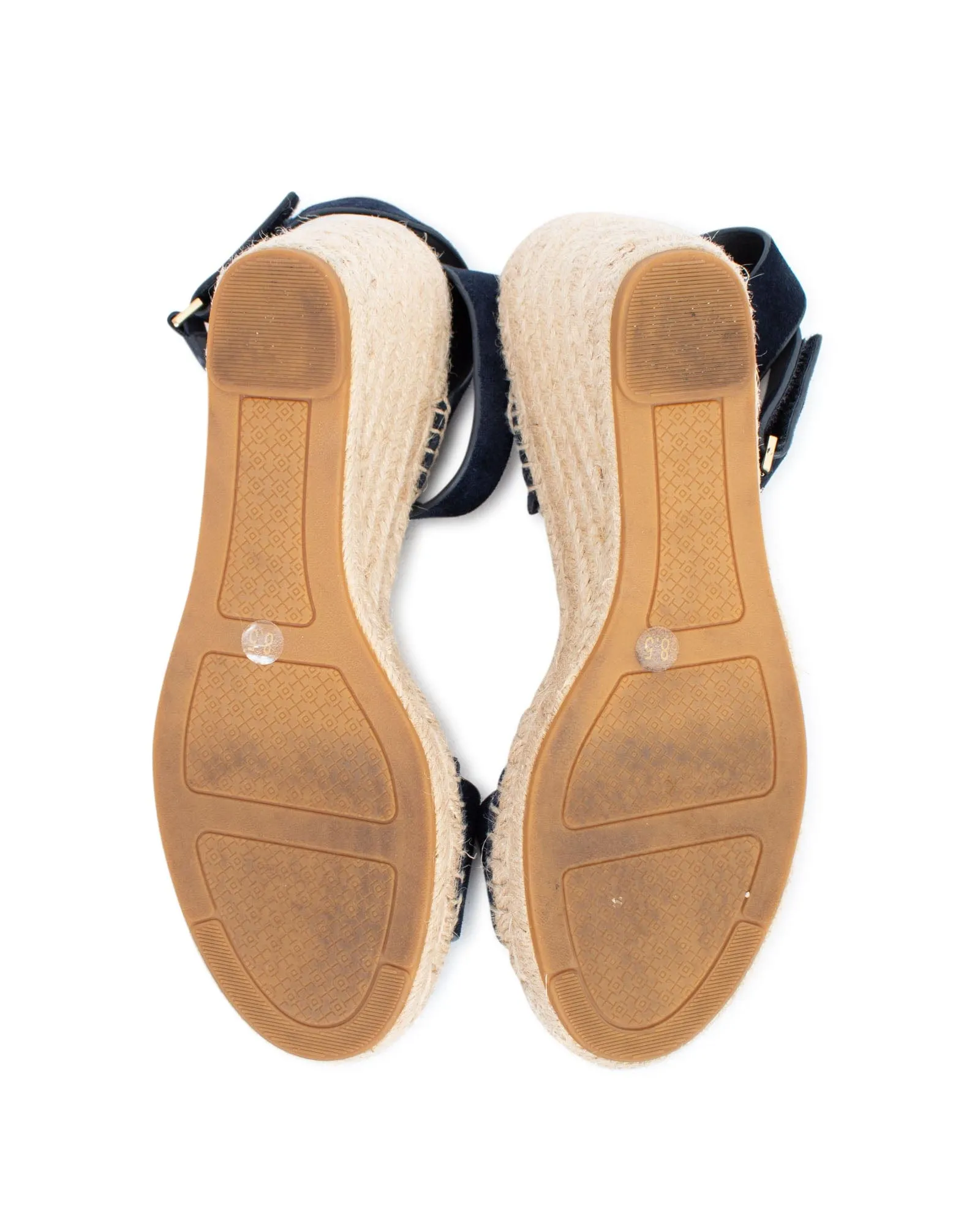 Suede Strap Espadrille Wedges