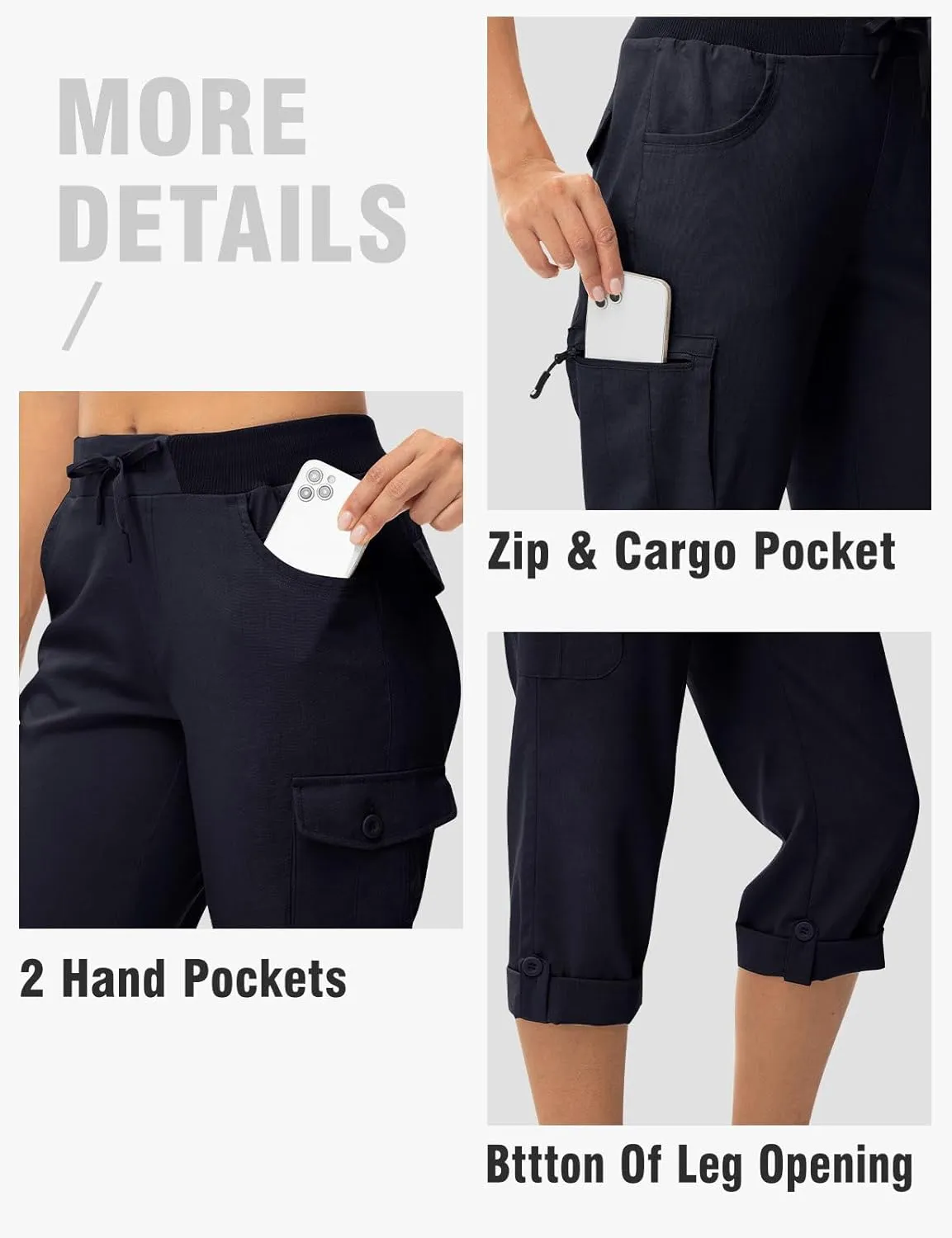 TBMPOY Womens Cargo Capris with Pockets Lightweight Hiking Capris Pants Quick Dry Casual Cropped Pants Summer Trip Cotton