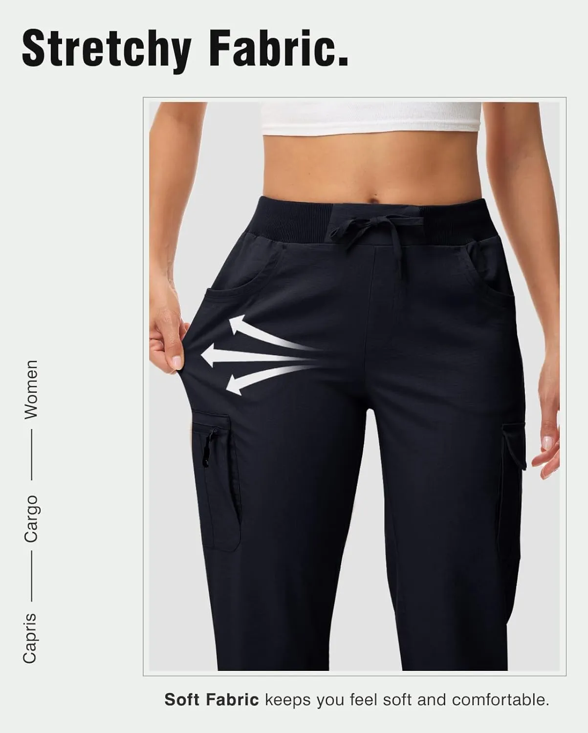 TBMPOY Womens Cargo Capris with Pockets Lightweight Hiking Capris Pants Quick Dry Casual Cropped Pants Summer Trip Cotton