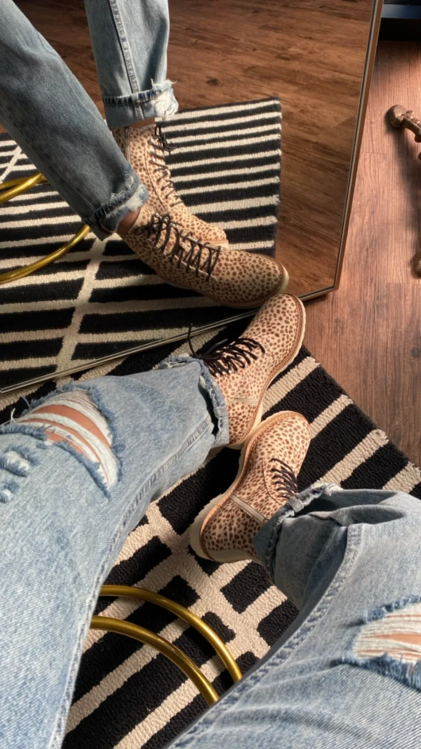 The 'Avena' Cheetah Combat Boots by Dolce Vita