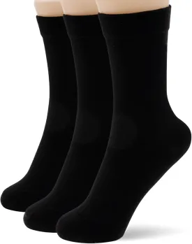 Thin Crew Socks for Women - Dress Socks - Soft Cotton Socks - Crew Socks for Business Trouser Casual 3-6 Pairs