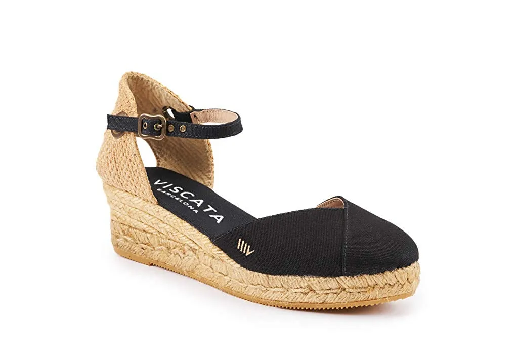 VISCATA Handmade in Spain Pubol 2" Wedge, Ankle-Strap, Closed Toe, Classic Espadrilles Heel