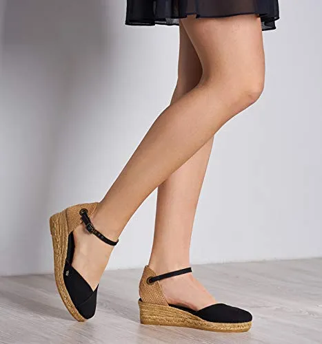 VISCATA Handmade in Spain Pubol 2" Wedge, Ankle-Strap, Closed Toe, Classic Espadrilles Heel