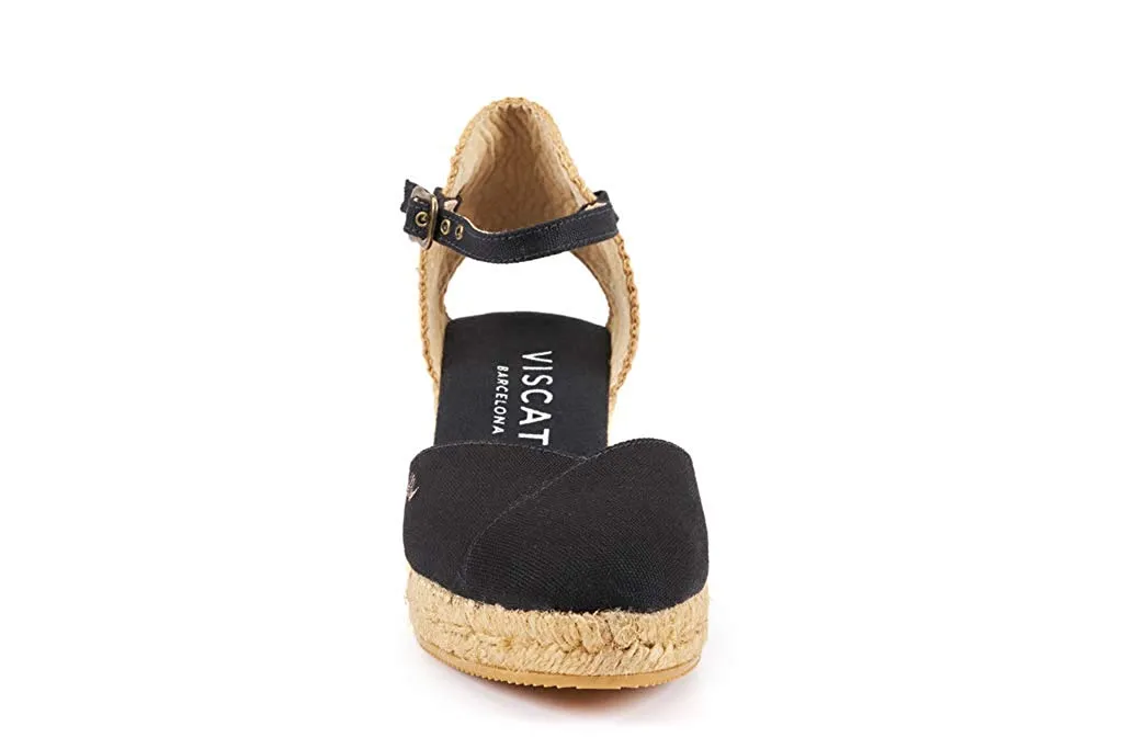 VISCATA Handmade in Spain Pubol 2" Wedge, Ankle-Strap, Closed Toe, Classic Espadrilles Heel