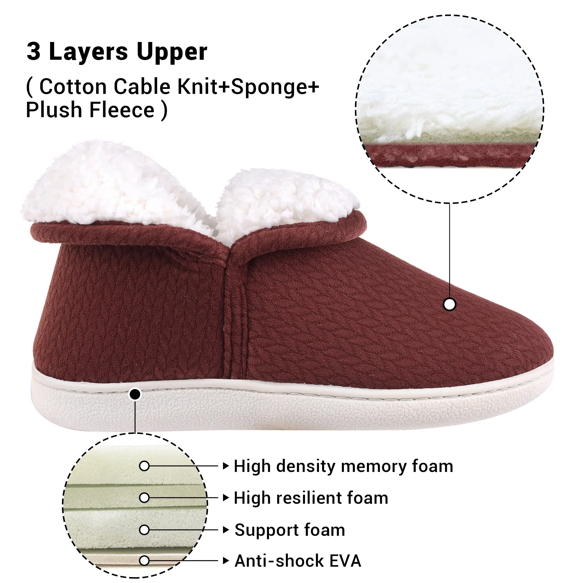 VONMAY Women's Slippers Booties Memory Foam Ankle Boots Comfort House Shoes