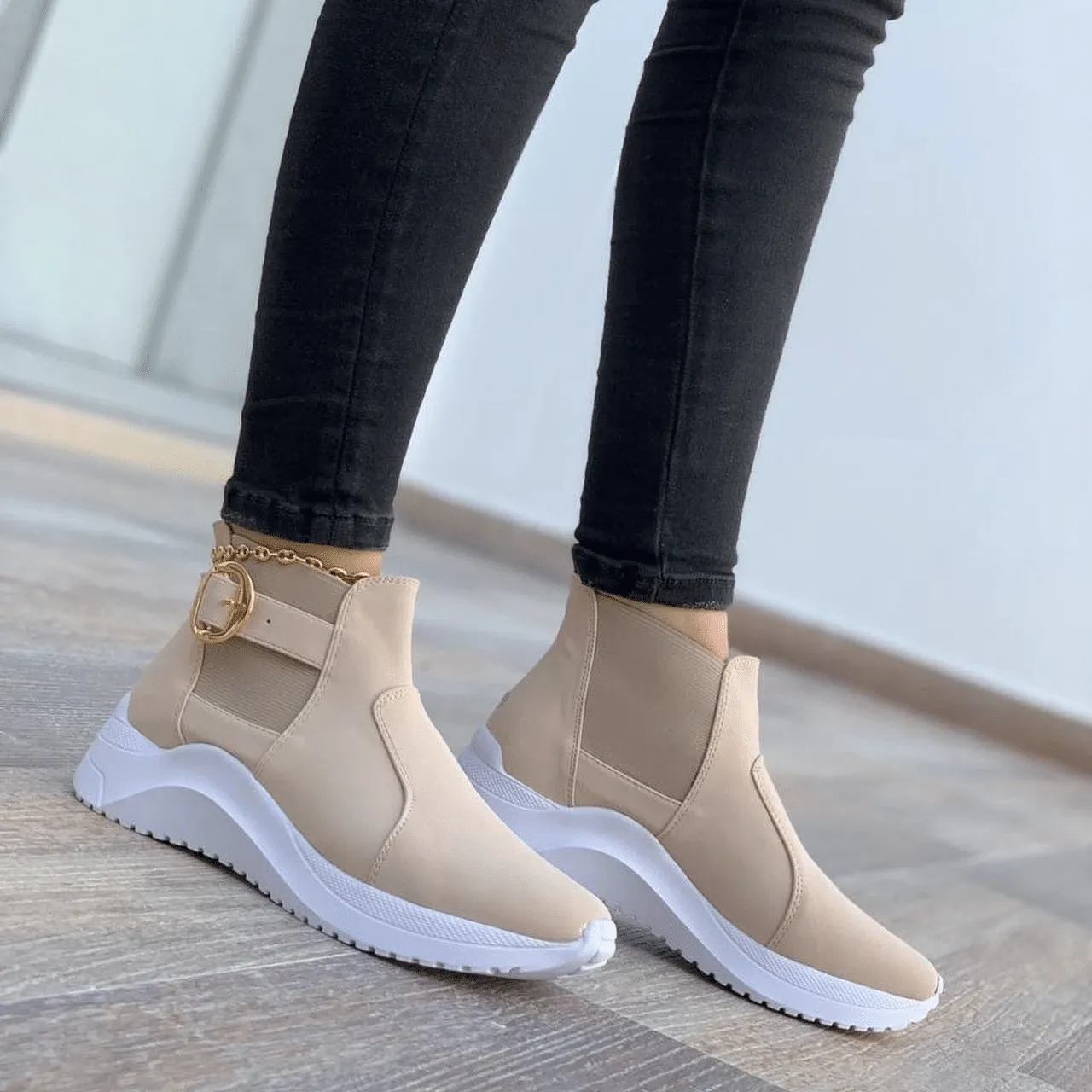 Women's Boots 2023 Winter Faux Leather Plush Ankle Boots For Woman