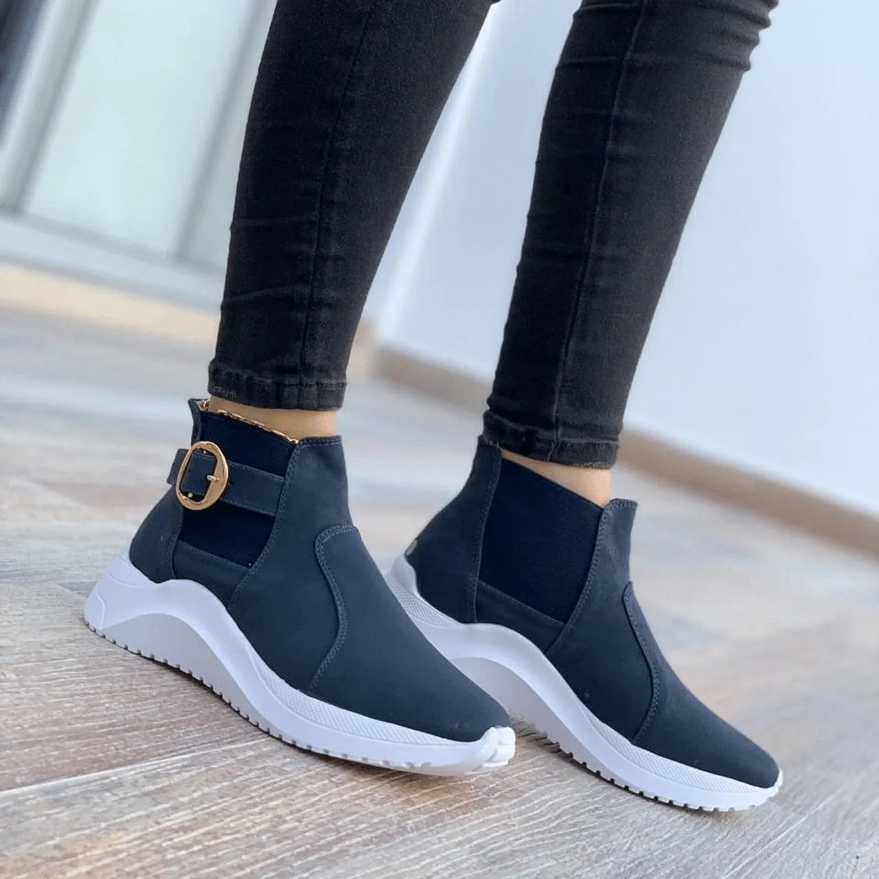 Women's Boots 2023 Winter Faux Leather Plush Ankle Boots For Woman
