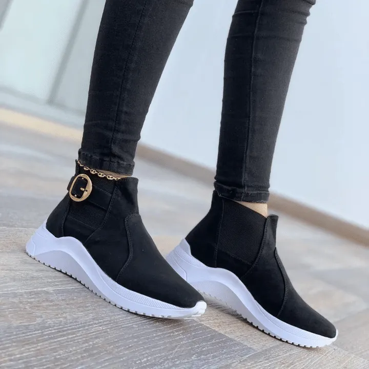 Women's Boots 2023 Winter Faux Leather Plush Ankle Boots For Woman