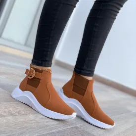 Women's Boots 2023 Winter Faux Leather Plush Ankle Boots For Woman
