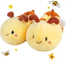 Women's Slippers Cute Bee Animal Slippers Funny Slippers Novelty Cozy Bumblebee Slippers Fuzzy Slippers Soft Winter Warm Slippers House Shoes